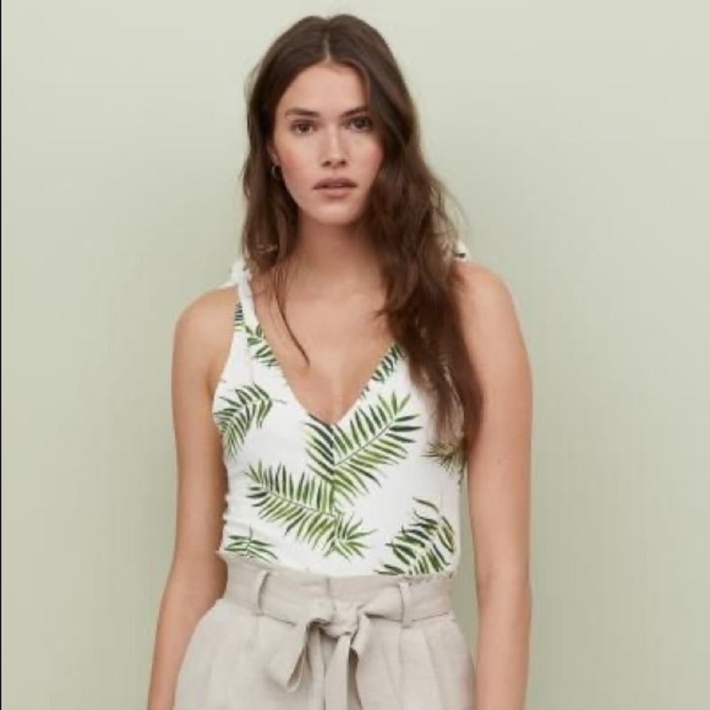 NWT H&M Tropical Leaf Print Bodysuit